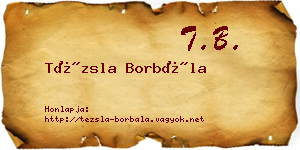 Tézsla Borbála névjegykártya